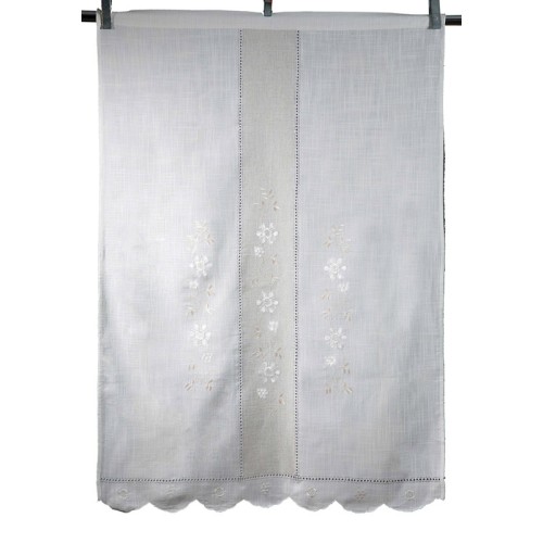 Παραδοσιακή Κουρτίνα λινή με κέντημα (200x270) Newhome Skiros 464 εκρού