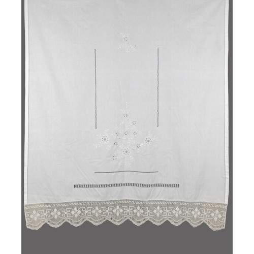 Παραδοσιακή κουρτίνα (160x160) με μερσεριζέ νήματα Newhome Skiros 4878A