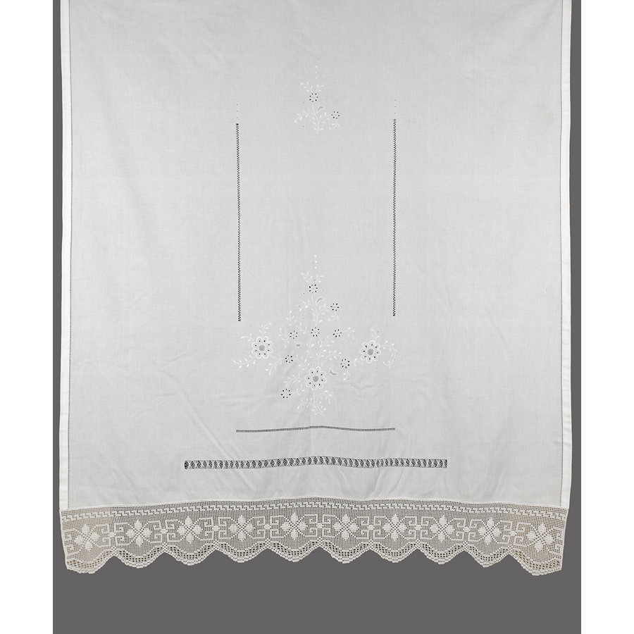 Παραδοσιακή κουρτίνα (160x160) με μερσεριζέ νήματα Newhome Skiros 4878A