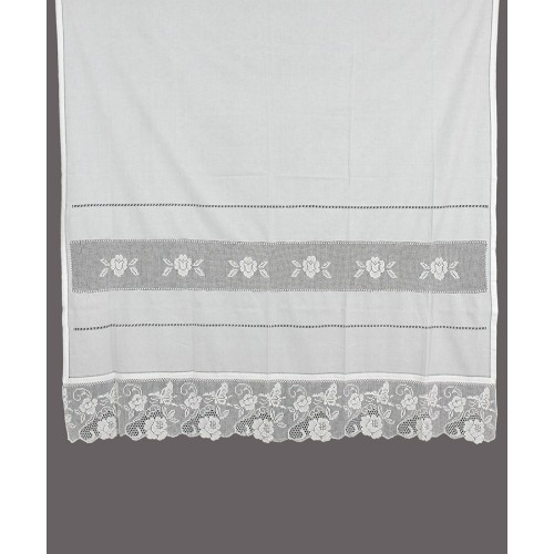 Παραδοσιακή Κουρτίνα με ατραντέ (140x260) Newhome Skiros 5119 λευκό