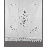 Παραδοσιακή χειροποίητη κοφτή κουρτίνα (120x150) Newhome Skiros 664 λευκό