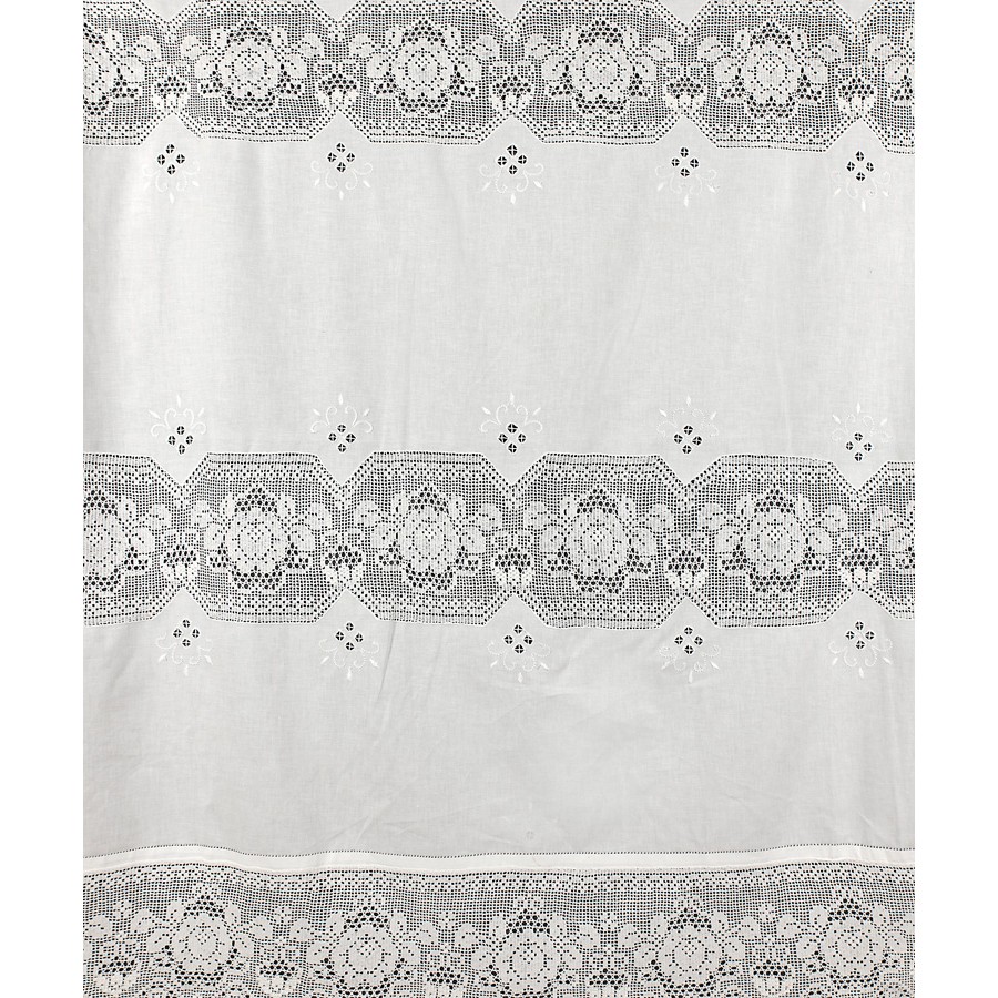 Παραδοσιακή χειροποίητη κουρτίνα (40x80) με ατραντέ Newhome Skiros 674 λευκό