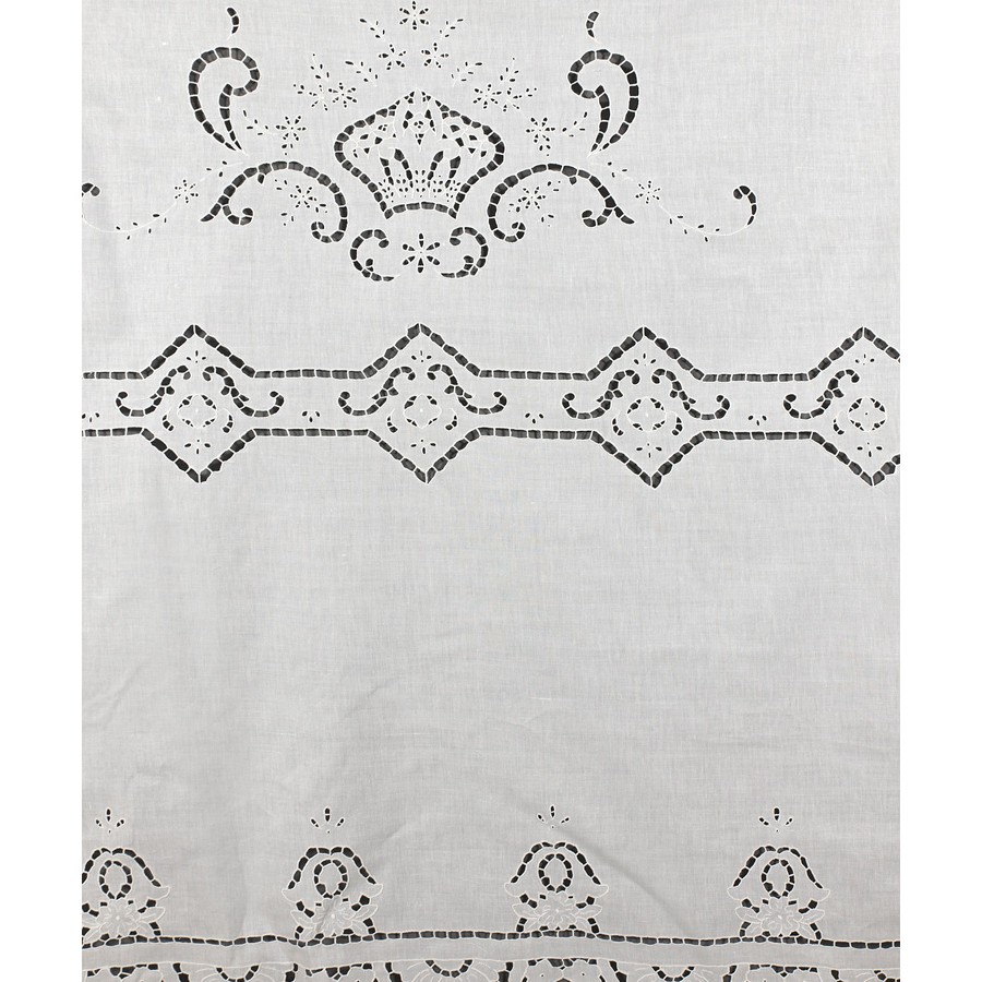 Παραδοσιακή χειροποίητη κοφτή κουρτίνα (140x260) Newhome Skiros 793 λευκό