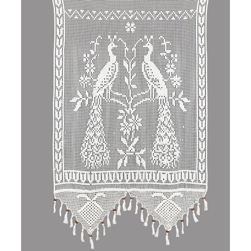 Παραδοσιακή κουρτίνα πλεκτή Παγώνι (130x240) Newhome Skiros 99/6 λευκό