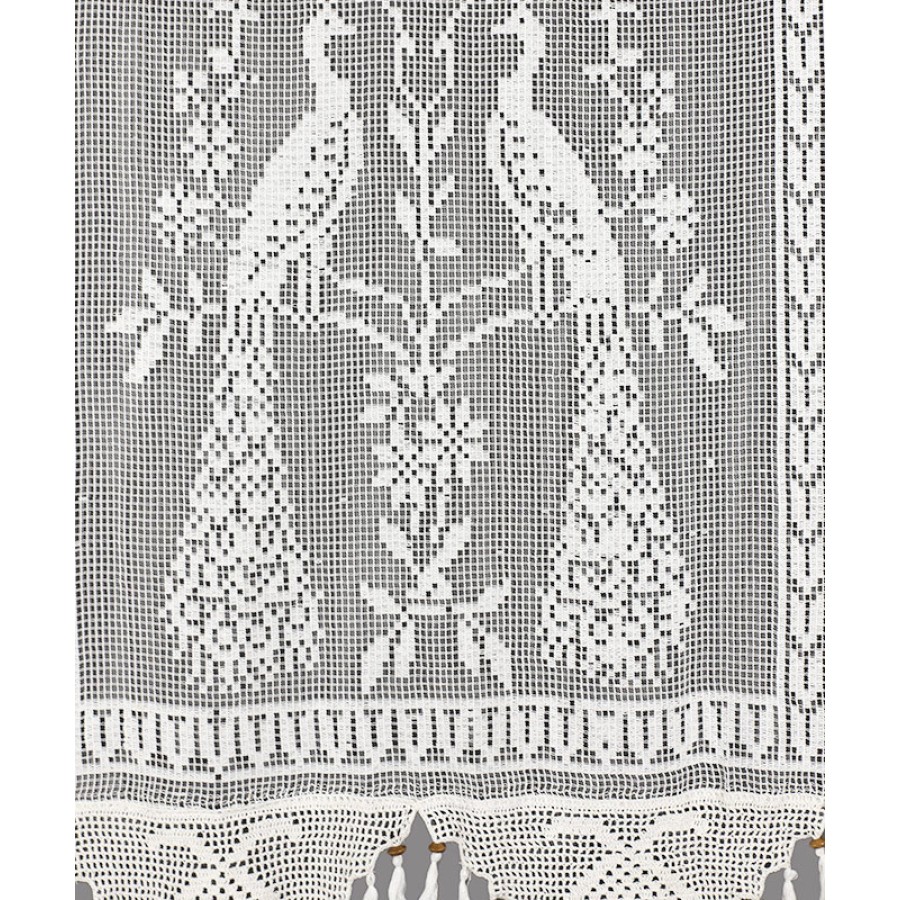 Παραδοσιακή κουρτίνα πλεκτή Παγώνι (130x240) Newhome Skiros 99/6 λευκό