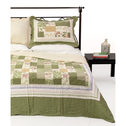 Σετ Κουβερλί Μονό (160x220) Βαμβακερό Εμπριμέ Με Μαξιλαροθήκη Newhome 6127 πράσινο