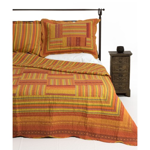 Σετ Κουβερλί Υπέρδιπλο (220x240) Βαμβακερό Εμπριμέ Με Μαξιλαροθήκες Newhome 8014 πορτοκαλί