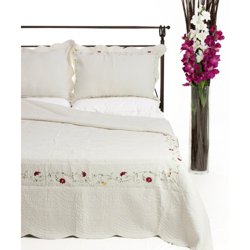 Σετ Κουβερλί Υπέρδιπλο (220x240) Βαμβακερό Κεντητό Με Μαξιλαροθήκες Newhome 9214