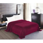 Κουβέρτα Fleece Μονή (160x220) με Ανάγλυφη Πλέξη, Newhome Braid Μπορντό