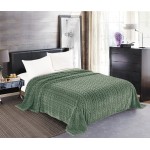 Κουβέρτα Fleece Μονή (160x220) με Ανάγλυφη Πλέξη, Newhome Braid Πράσινο