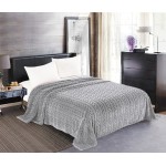 Κουβέρτα Fleece Μονή (160x220) με Ανάγλυφη Πλέξη, Newhome Braid Γκρι
