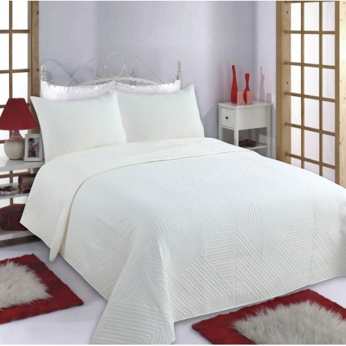 Σετ Κουβερλί King Size με Μαξιλαροθήκες (240x260) Newhome Lines Ivory