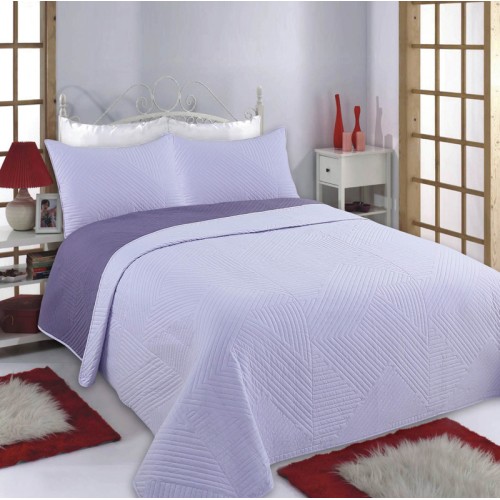 Σετ Κουβερλί King Size με Μαξιλαροθήκες (240x260) Newhome Lines Lila-Purple