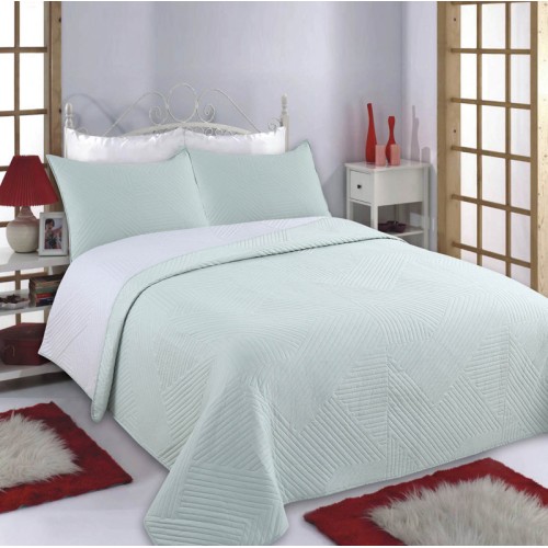 Σετ Κουβερλί King Size με Μαξιλαροθήκες (240x260) Newhome Lines Mint-Grey