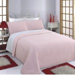 Σετ Κουβερλί Μονό με Μαξιλαροθήκη (160x220) Newhome Lines Pink-Grey