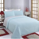 Σετ Κουβερλί Υπέρδιπλο με μαξιλαροθήκες (220x240) Newhome Lines Sky Blue-Grey