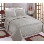 Κουβερλί-Κουβέρτα Υπέρδιπλη (220x240) με Μαξιλαροθήκες Βελούδινη Προβατάκι Newhome NX2211 Light Grey