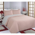 Κουβερλί Υπέρδιπλο (220x240) με μαξιλαροθήκες Newhome Pon Pon pink-grey