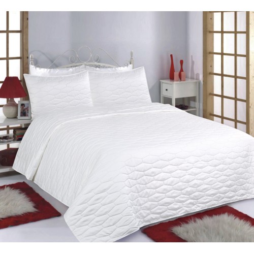 Σετ Κουβερλί Υπέρδιπλο (220x240) με μαξιλαροθήκη Newhome Ruby Microsatin Ivory