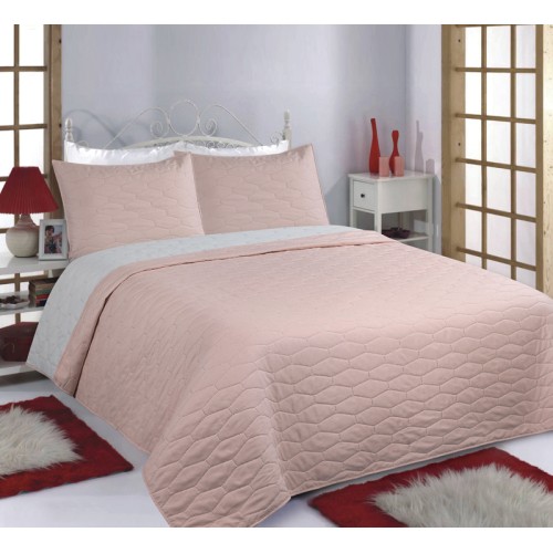 Σετ Κουβερλί King Size (240x260) με μαξιλαροθήκες Newhome Ruby Pink-Grey