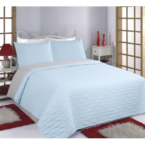 Σετ Κουβερλί King Size (240x260) με μαξιλαροθήκες Newhome Ruby Sky Blue-Grey