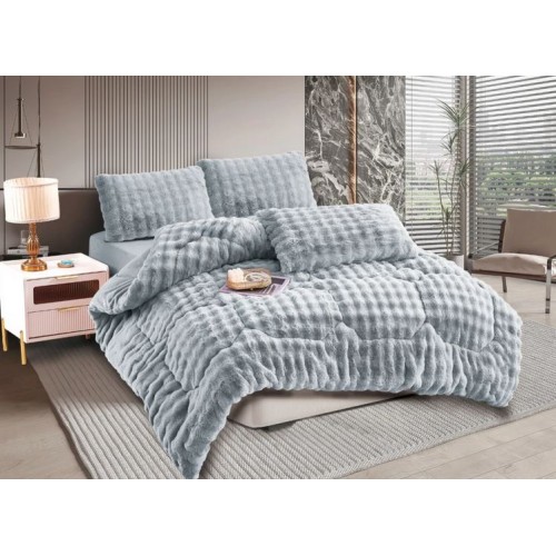 Κουβερτοπάπλωμα Γούνινο Ισοθερμικό Υπέρδιπλο (220x240) Newhome Burble Γκρι