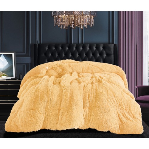 Κουβερτοπάπλωμα Γούνινο Ισοθερμικό Μονό (170x220) με Sherpa Newhome Long Hair Gold
