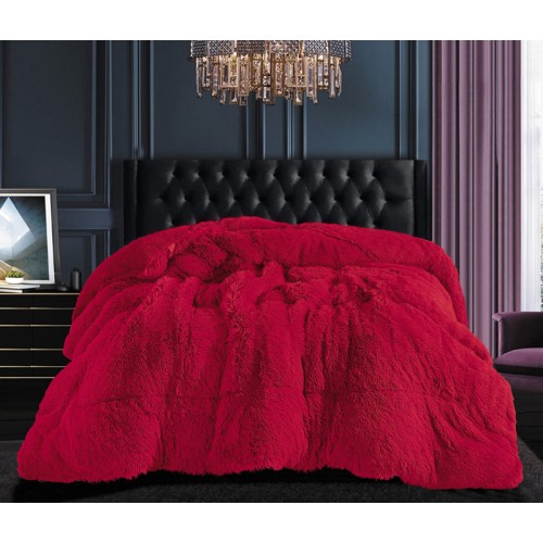 Κουβερτοπάπλωμα Γούνινο Ισοθερμικό Μονό (170x220) με Sherpa Newhome Long Hair Red
