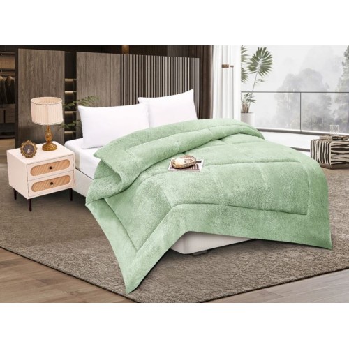 Κουβερτοπάπλωμα Fleece Ισοθερμικό Υπέρδιπλο (220x240) Newhome Solid Light Green