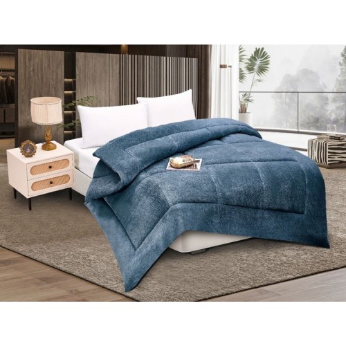 Κουβερτοπάπλωμα Fleece Ισοθερμικό Σούπερ Υπέρδιπλο - King Size (240x260) Newhome Solid navy