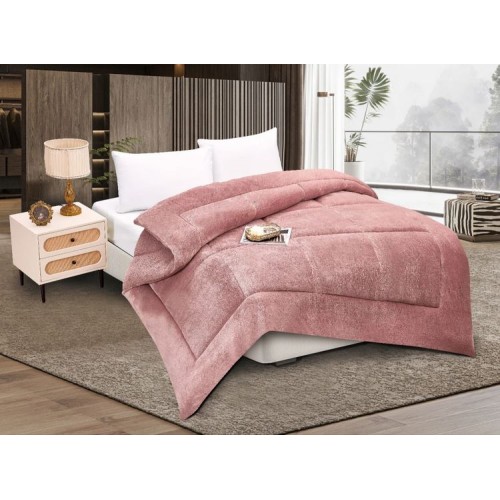 Κουβερτοπάπλωμα Fleece Ισοθερμικό Σούπερ Υπέρδιπλο - King Size (240x260) Newhome Solid Old Rose