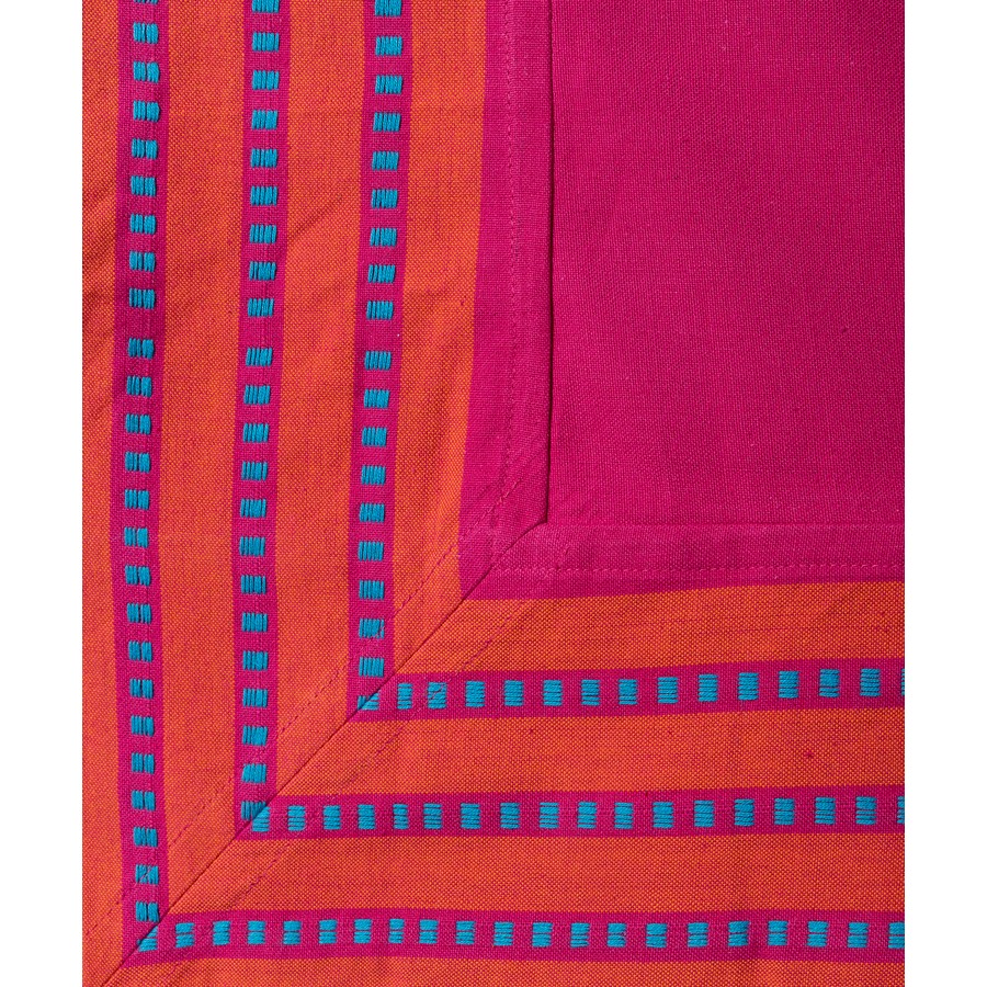 Τραπεζομάντηλο 6 ατόμων (140x180) Μονόχρωμο με Δίχρωμη Φάσα Newhome 11340 Μωβ