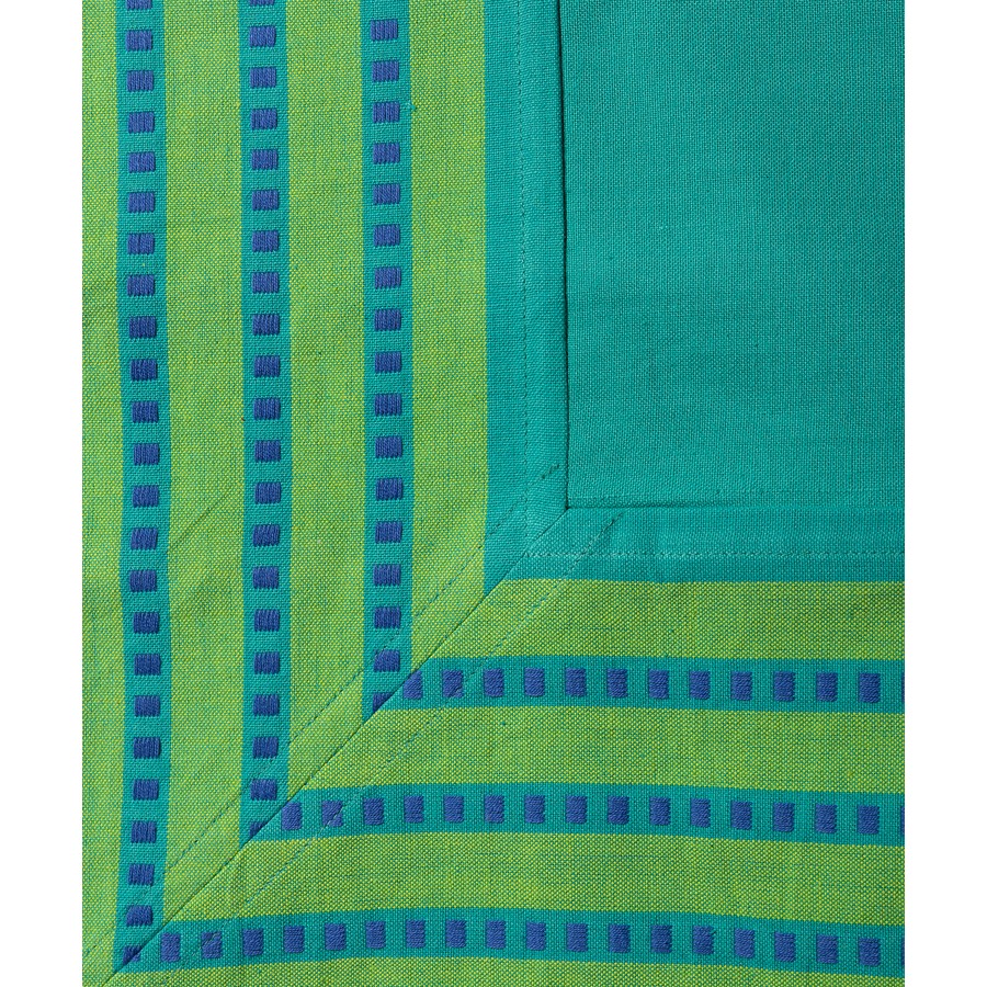 Τραπεζομάντηλο 6 ατόμων (140x180) Μονόχρωμο με Δίχρωμη Φάσα Newhome 11340 Πράσινο