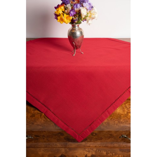 Καρέ (90x90) Μονόχρωμο με Αζούρ Newhome 3096 Κόκκινο