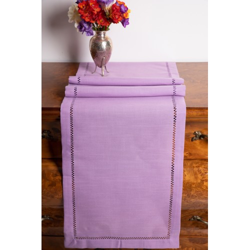 Τραπεζομάντηλο 12 ατόμων (160x250) Μονόχρωμο με Αζούρ Newhome 3096 Λιλά