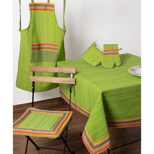 Τραπεζοκαρέ (140x140) Μονόχρωμο με Ρίγες Newhome Moda Ριγέ Πράσινο