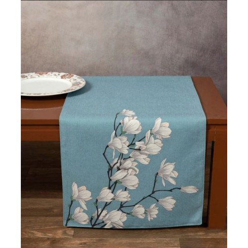 Τραβέρσα με Ψηφιακή Εκτύπωση Λουλουδιών (45x170) Με Φόδρα Newhome 035 με ορχιδέες