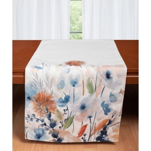 Τραβέρσα με Ψηφιακή Εκτύπωση Λουλουδιών (45x170) Με Φόδρα Newhome 177-1 με αγριολούλουδα