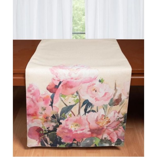 Τραβέρσα με Ψηφιακή Εκτύπωση Λουλουδιών (45x170) Με Φόδρα Newhome 178-1 με ανεμώνες