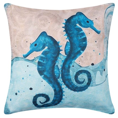 Διακοσμητική Μαξιλαροθήκη Φιγούρας (45x45) Newhome KS193 Ιππόκαμποι