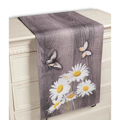 Τραβέρσα με Ψηφιακή Εκτύπωση (40x135) Newhome Runner KS6 με μαργαρίτες