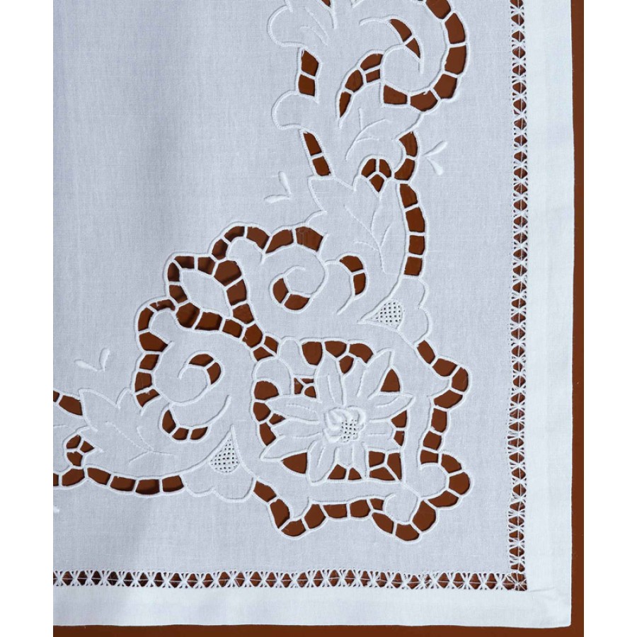 Πετσετάκι (60x60) χειροποίητο κοφτό Newhome Skiros 02 λευκό