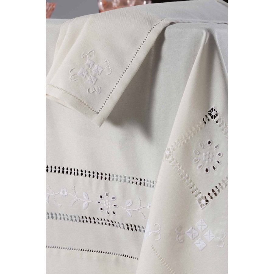 Τραπεζομάντηλο 8 ατόμων (170x220) με πετσέτες φαγητού Newhome Skiros 11045