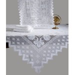 Σετ 5 τεμαχίων (καρέ, σεμέν, τραπεζοκαρέ) χειροποίητο Newhome Skiros 187 λευκό