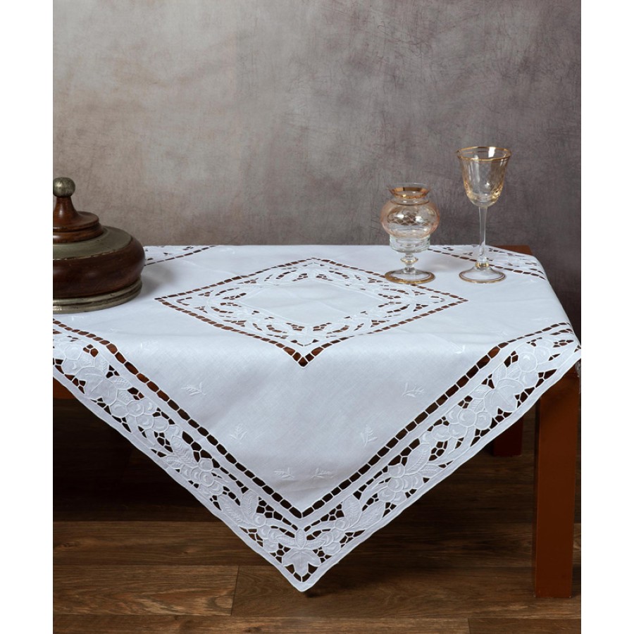 Σετ σεμέν 3 τεμαχίων χειροποίητο κοφτό Newhome Skiros 2154 λευκό