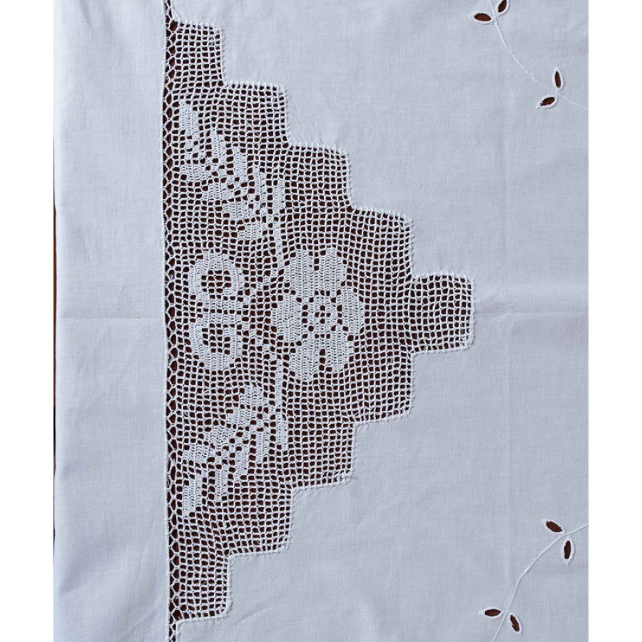 Σετ 7 τεμαχίων (καρέ, σεμέν, τραπεζοκαρέ) Πλεκτό Newhome Skiros 2315 λευκό