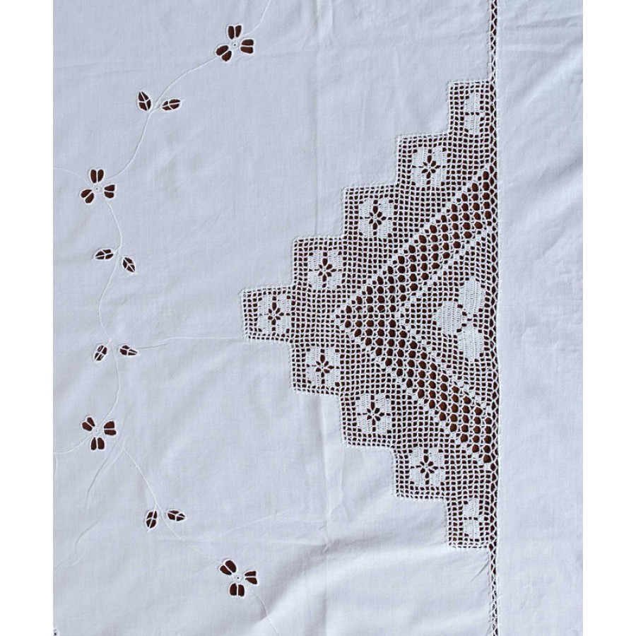 Σετ 7 τεμαχίων καρέ, σεμέν , τραπεζοκαρέ Πλεκτό NEWHOME SKIROS 2318 λευκό