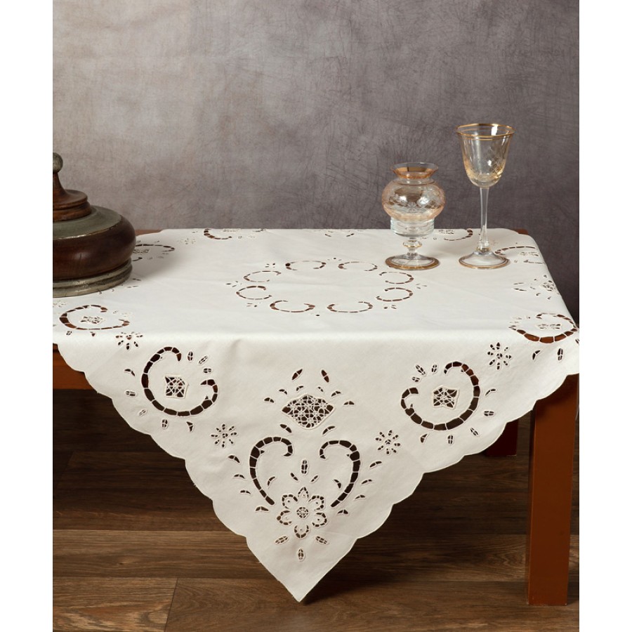 Καρέ (85x85) Κοφτό Βαμβακερό Newhome Skiros 3000-1 μπεζ