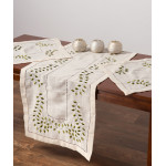 Σετ Σεμέν 3 Τεμαχίων (40x110 και 2τεμ 40x40) με Αζούρ και Κέντημα Newhome 3279 Εκρού