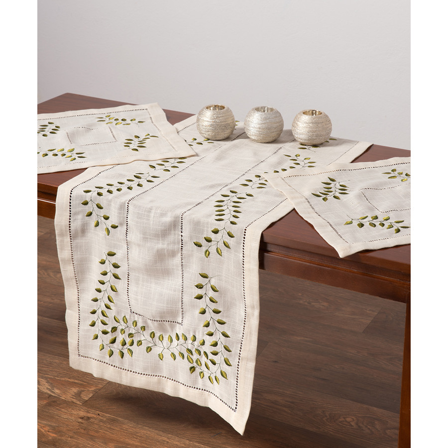 Πετσετάκια (60x60) με Αζούρ και Κέντημα Newhome 3279 Εκρού